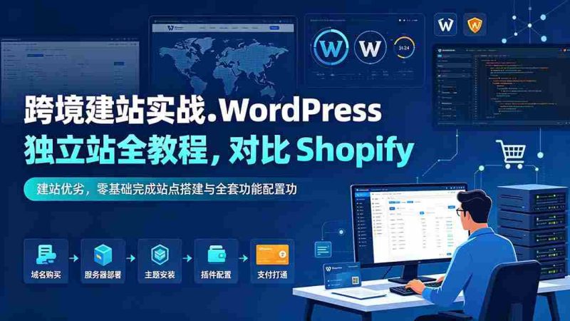 （19546期）跨境建站实战：WordPress 独立站全教程，对比 Shopify 建站优劣，零基础完成站点搭建与全套功能配置-有道网创