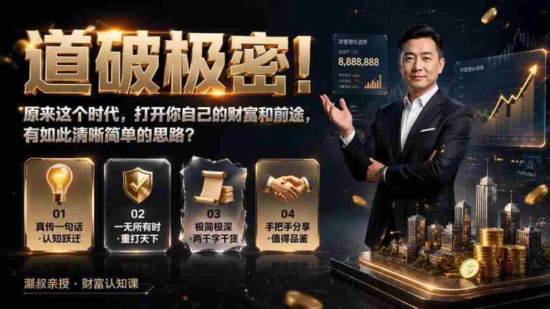 (19661期)付费文章:道破极密!原来这个时代,打开你自己的财富和前途,有如此清晰简单的思路?-有道网创