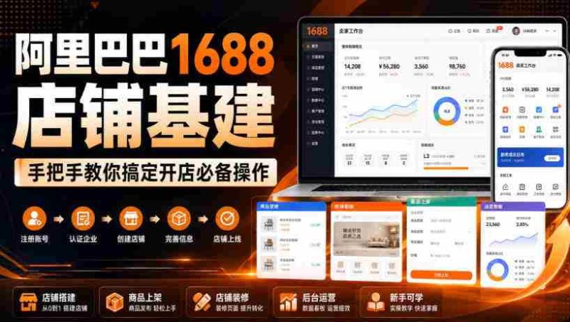 阿里巴巴1688店铺基建，手把手教你搞定开店必备操作（更新8月）-有道网创