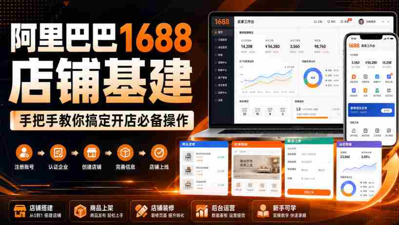 阿里巴巴1688店铺基建，手把手教你搞定开店必备操作（更新8月）-有道网创