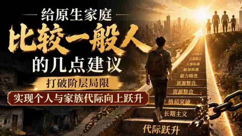 (19708期)付费文章:给原生家庭比较一般人的几点建议,打破阶层局限,实现个人与家族代际向上跃升-有道网创