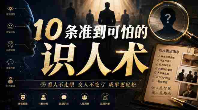 付费文章:10条准到可怕的识人术-有道网创