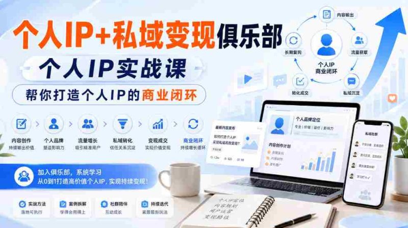 个人IP+私域变现俱乐部，个人IP实战课，帮你打造个人IP的商业闭环-有道网创