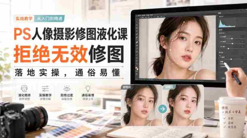 PS人像摄影修图液化课，拒绝无效修图，落地实操，通俗易懂-有道网创