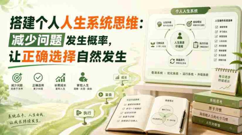 付费文章:搭建个人人生系统思维:减少问题发生概率,让正确选择自然发生-有道网创