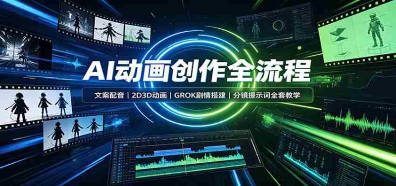 AI动画创作全流程:文案配音,2D3D动画,GROK剧情搭建,分镜提示词全套教学-有道网创
