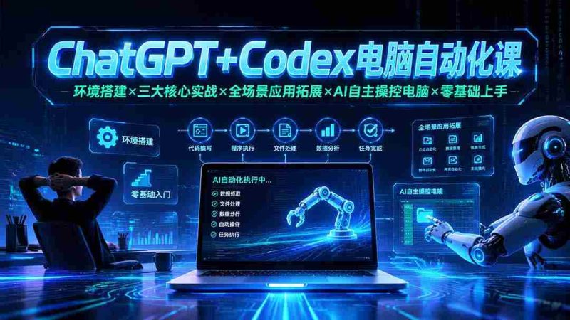 (19583期)ChatGPT+Codex电脑自动化课:环境搭建×三大核心实战×全场景应用拓展×AI自主操控电脑×零基础上手-有道网创