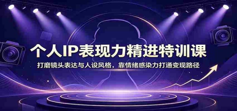 个人IP表现力精进特训课:打磨镜头表达与人设风格,靠情绪感染力打通变现路径-有道网创