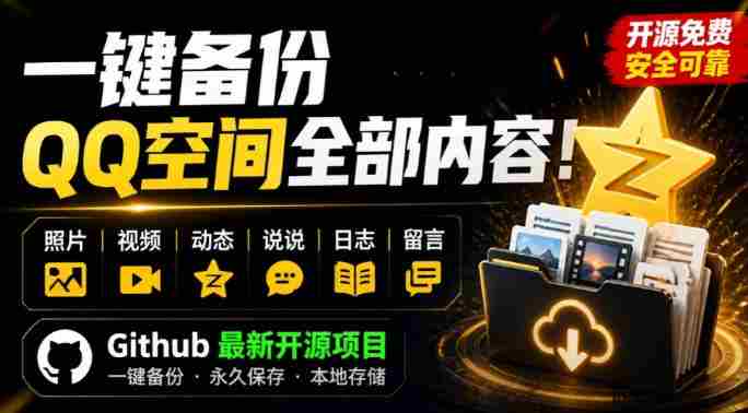 一键将你QQ空间全部内容备份下来！照片/视频/动态信息全存本地，Github最新开源项目QzoneArchive-有道网创