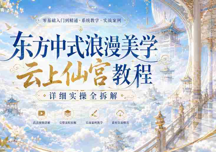 东方中式浪漫美学云上仙宫教程,详细实操全拆解-有道网创