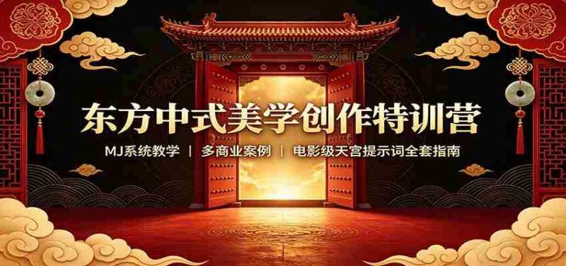 东方中式美学创作特训营:MJ系统教学,多商业案例,电影级天宫提示词全套指南-有道网创