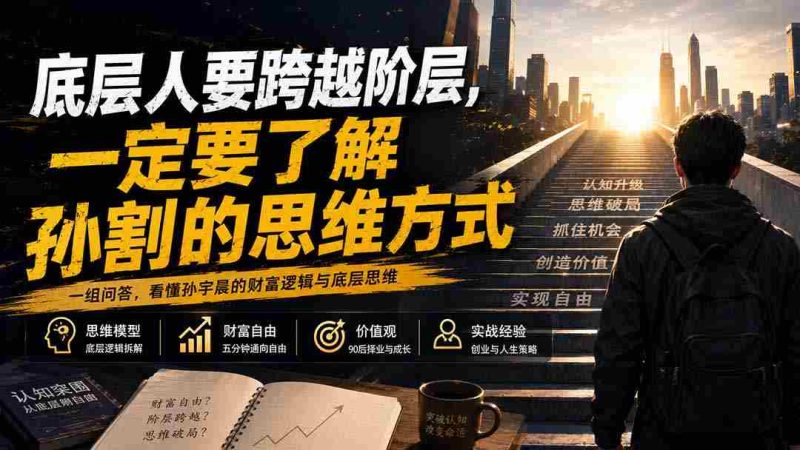 (20040期)付费文章:底层人要跨越阶层,一定要了解孙割的思维方式-有道网创