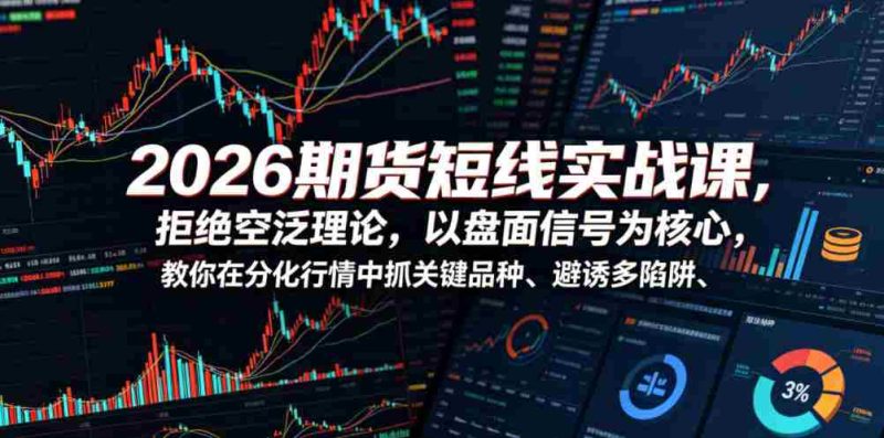 2026期货短线实战课,拒绝空泛理论,以盘面信号为核心,教你在分化行情中抓关键品种、避诱多陷阱(更新0711)-有道网创