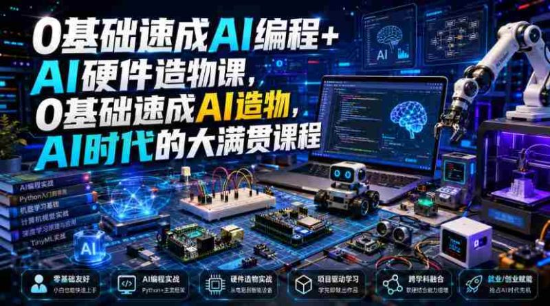 0基础速成AI编程+AI硬件造物课,0基础速成AI造物,AI时代的大满贯课程-有道网创