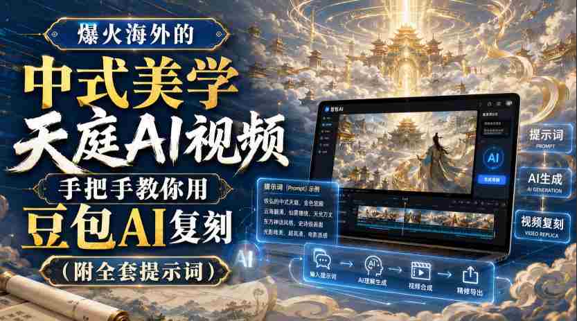 爆火海外的中式美学天庭AI视频，手把手教你用豆包AI复刻（附全套提示词）-有道网创