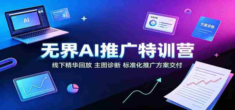 无界AI推广特训营:线下精华回放,主图诊断、标准化推广方案交付-有道网创