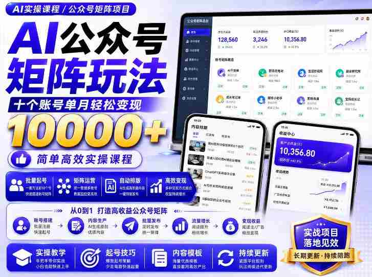 AI公众号矩阵实操玩法:内含价值399的提示词,三分钟一篇爆款文章,支持矩阵多账号运营-有道网创