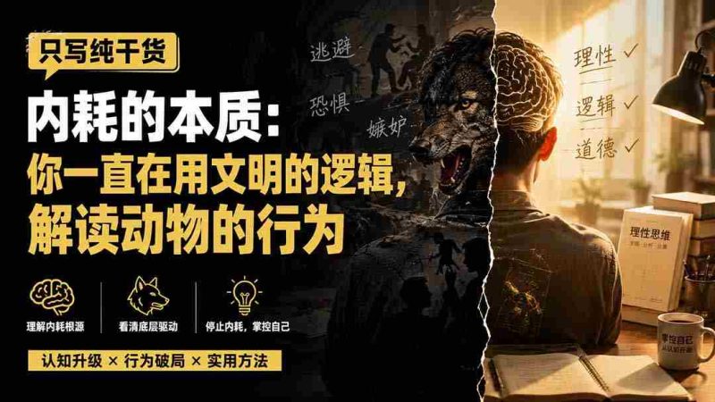 (19849期)付费文章:只写纯干货-内耗的本质:你一直在用文明的逻辑,解读动物的行为-有道网创