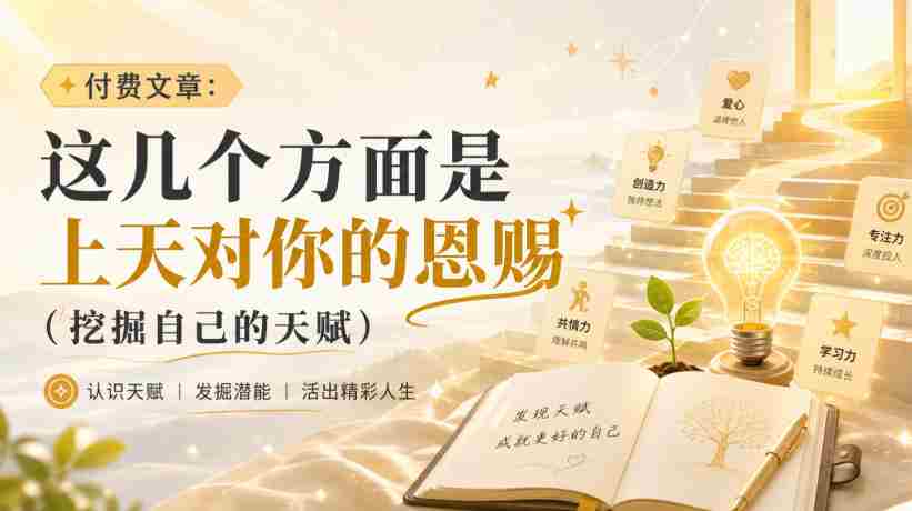 付费文章:这几个方面是上天对你的恩赐(挖掘自己的天赋)