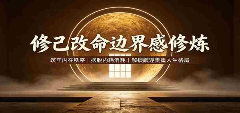 修己改命边界感修炼:筑牢内在秩序,摆脱内耗消耗,解锁顺遂贵重人生格局-有道网创
