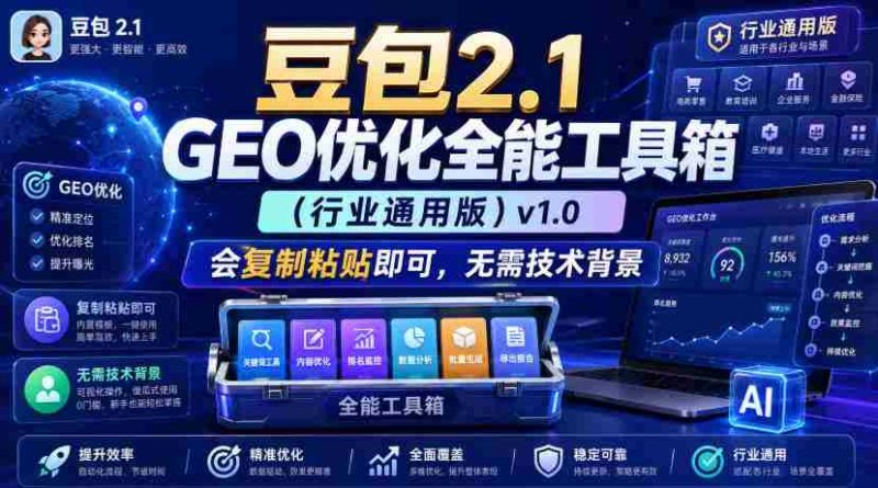 豆包2.1 GEO优化全能工具箱(行业通用版)v1.0,会复制粘贴即可,无需技术背景-有道网创