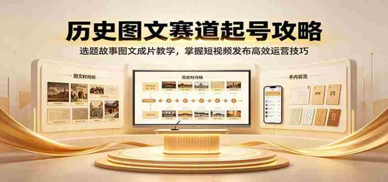 历史图文赛道起号攻略:选题故事图文成片教学,掌握短视频发布高效运营技巧-有道网创