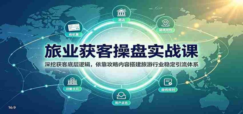 旅业获客操盘实战课:深挖获客底层逻辑,依靠攻略内容搭建旅游行业稳定引流体系-有道网创