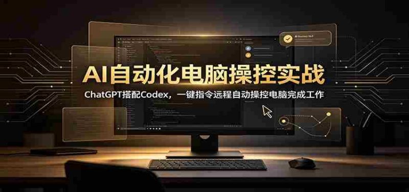 AI自动化电脑操控实战:ChatGPT搭配Codex,一键指令远程自动操控电脑完成工作-有道网创