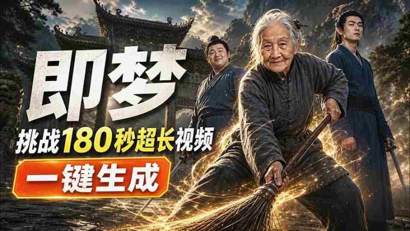 (20112期)即梦挑战180秒超长视频!一键生成3分钟电影?完整制作流程详细分享!-有道网创
