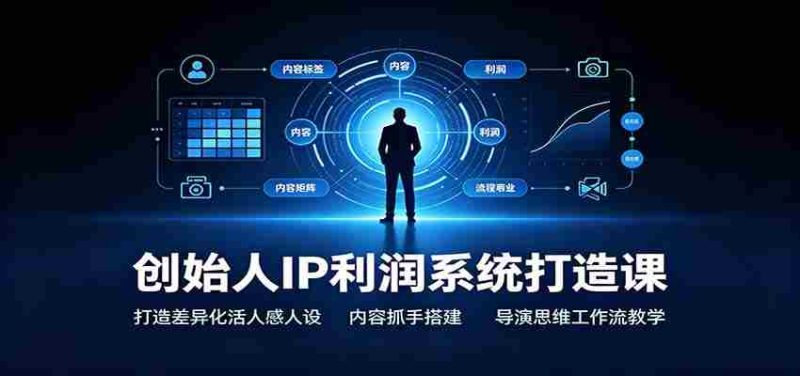 创始人IP利润系统打造课:打造差异化活人感人设,内容抓手搭建,导演思维工作流教学-有道网创