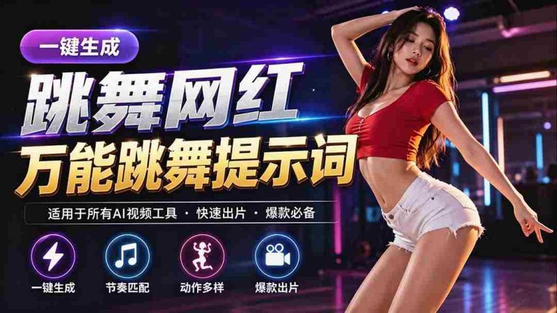 (20146期)跳舞网红一键生成!万能AI跳舞提示词-任何模型都能用-有道网创