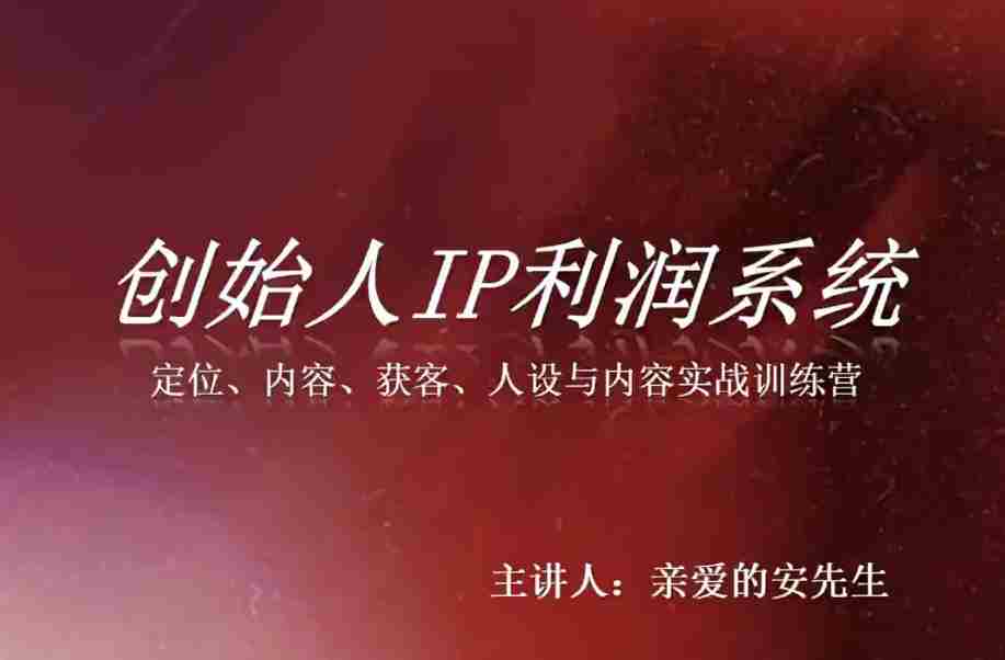 创始人IP利润系统8月训练营，定位、内容、获客、人设与内容实战训练营-有道网创