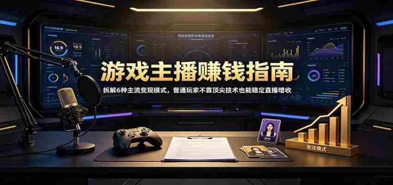 游戏主播赚钱指南:拆解6种主流变现模式,普通玩家不靠顶尖技术也能稳定直播增收-有道网创