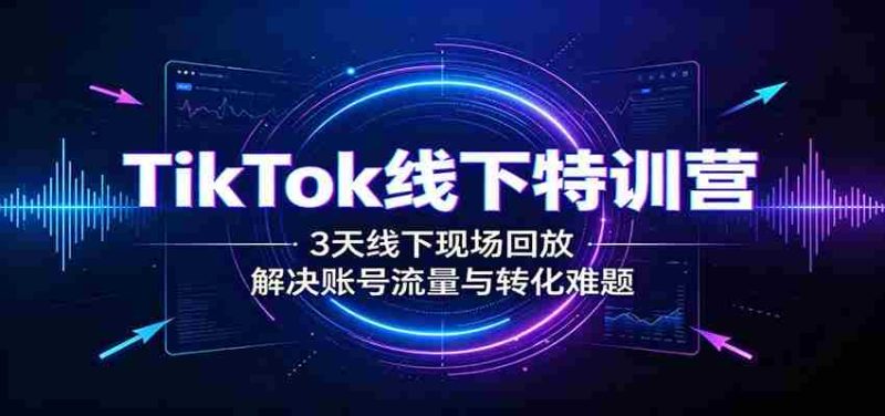 TikTok线下特训营：3天线下现场回放，解决账号流量与转化难题-有道网创