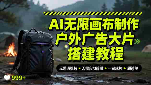 AI无限画布制作户外广告大片搭建教程，无需实地拍摄、无需请模特，一个产品图就能搞定-有道网创