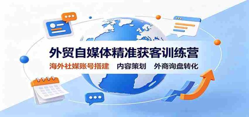 外贸自媒体精准获客训练营：海外社媒账号搭建，内容策划，外商询盘转化-有道网创
