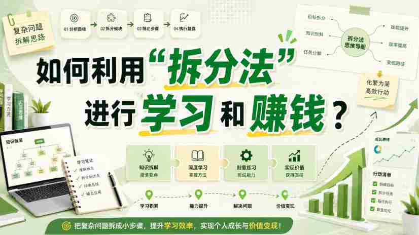 付费文章:如何利用“拆分法”进行学习和賺钱?