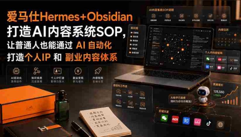 爱马仕Hermes+Obsidian打造AI内容系统SOP，让普通人也能通过 AI 自动化打造个人IP 和 副业内容体系-有道网创