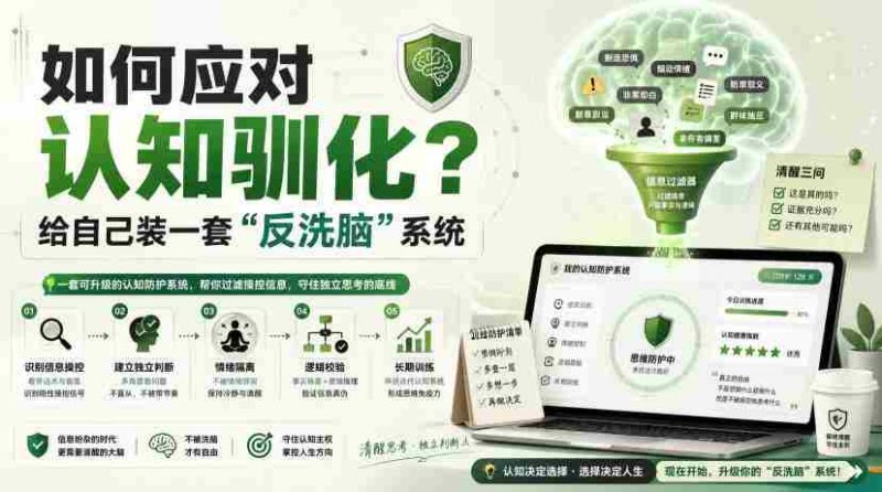 付费文章:如何应对认知驯化?给自己装一套“反洗脑”系统-有道网创