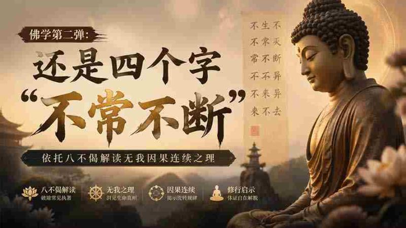（19779期）付费文章：佛学第二弹：还是四个字“不常不断”依托八不偈解读无我因果连续之理-有道网创