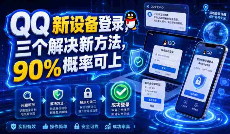 QQ新设备登录，三个解决新方法，90%概率可上-有道网创