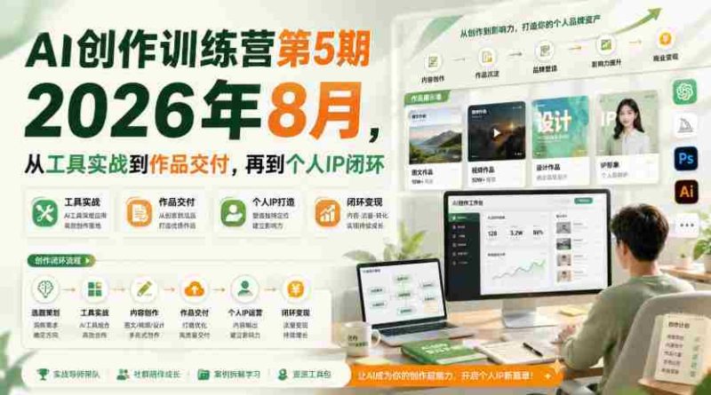 AI创作训练营第5期2026年8月,从工具实战到作品交付,再到个人IP闭环-有道网创