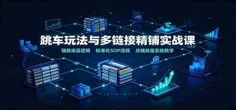跳车玩法与多链接精铺实战课:链路底层逻辑,标准化SOP流程,店铺放量实操教学-有道网创