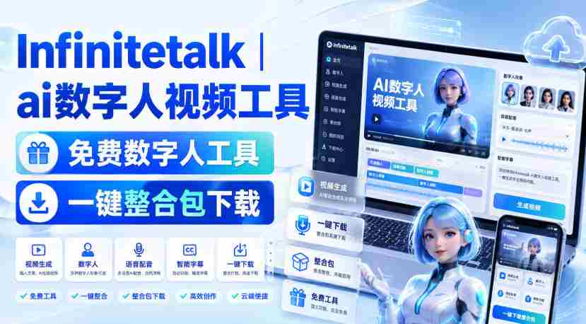 Infinitetalk丨ai数字人视频工具，免费数字人工具，一键整合包下载-有道网创