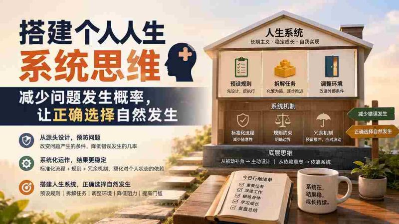 (19985期)付费文章:搭建个人人生系统思维:减少问题发生概率,让正确选择自然发生-有道网创