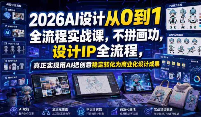 2026AI设计从0到1全流程实战课,不拼画功,设计IP全流程,真正实现用AI把创意稳定转化为商业化设计成果-有道网创