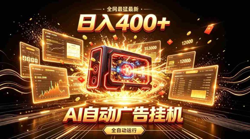全网最猛最新的AI自动广告挂G,狠收益日入400+,真正做到躺賺式变现【揭秘】-有道网创