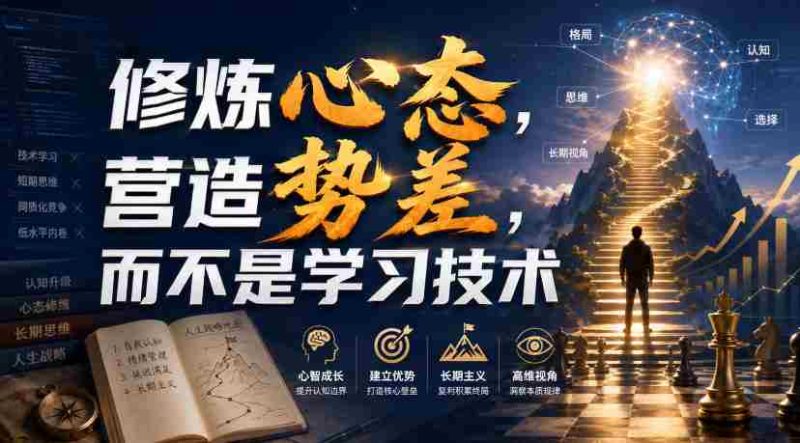 付费文章:修炼心态,营造势差,而不是学习技术-有道网创