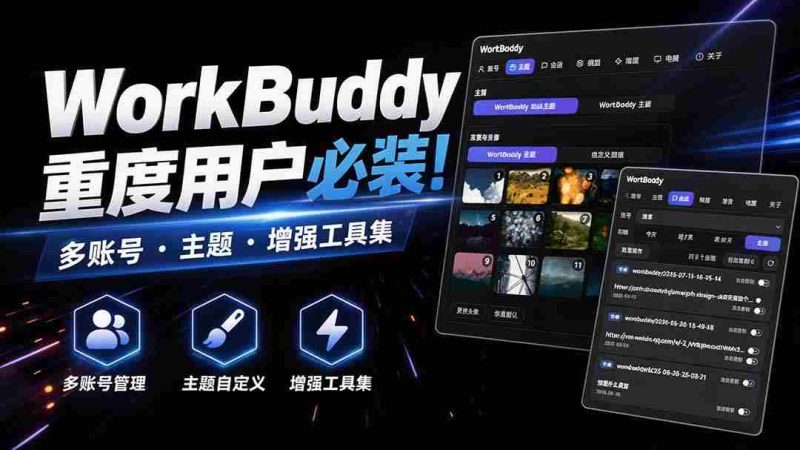 WorkBuddy重度用户必装!多账号·主题·增强工具集,零侵入、零重签名,WorkDaddy-有道网创