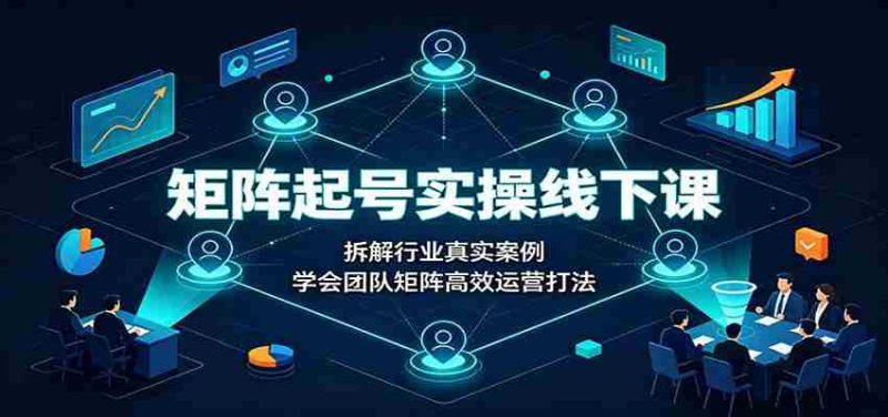 矩阵起号实操线下课:拆解行业真实案例,学会团队矩阵高效运营打法-有道网创